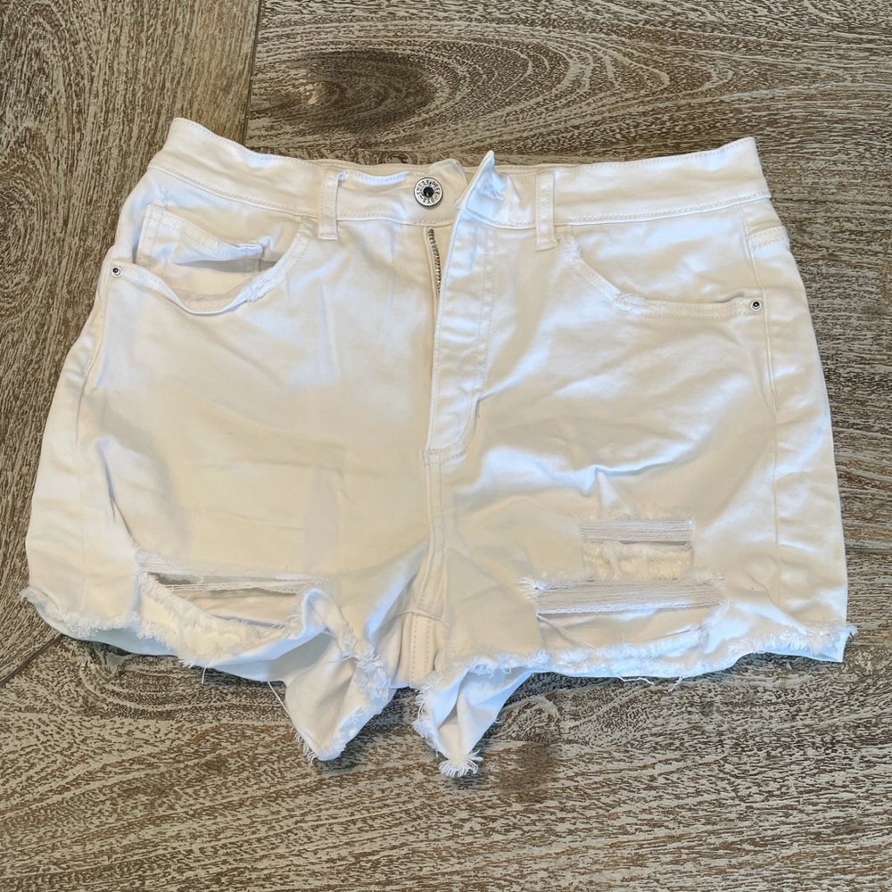 White denim shorts